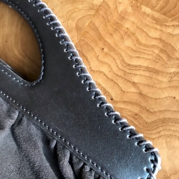 Vintage Cole Haan Brown Suede Clutch Handbag with Twilly - Picture 7 of 7